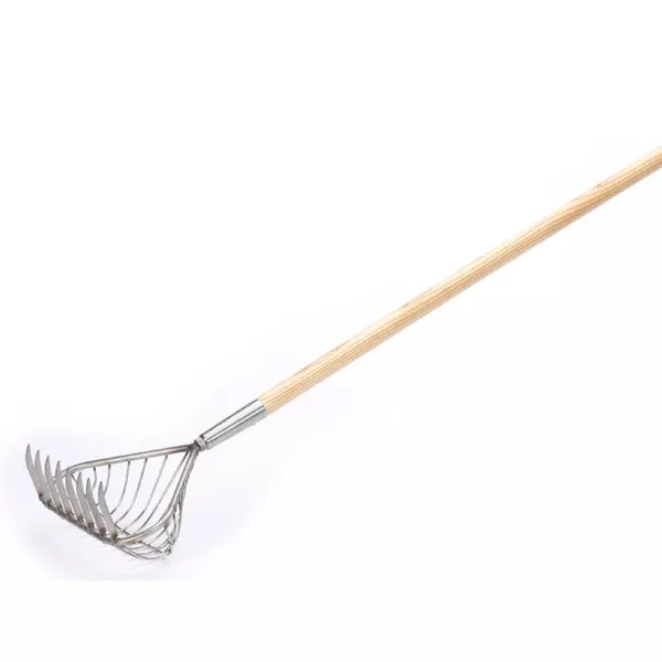 100% Stainless Steel Halfback Basket Rake- 8 Tine