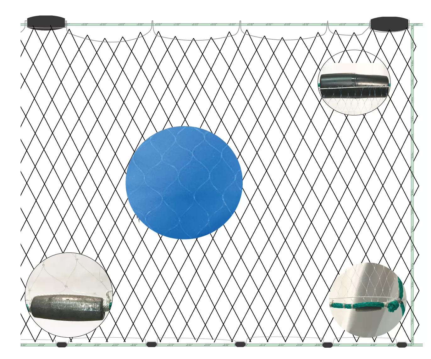#6 Mono Gill Net, 4 in. Sq., 8 in. Str., 13 MD, 8 ft., 100 Yard Net