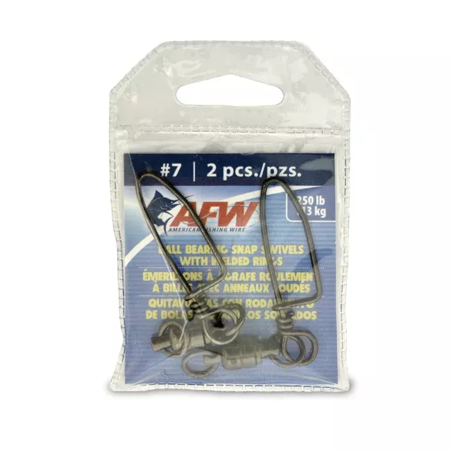 AFW Solid Brass Ball Bearing Snap Swivels w/ Double Welded Rings