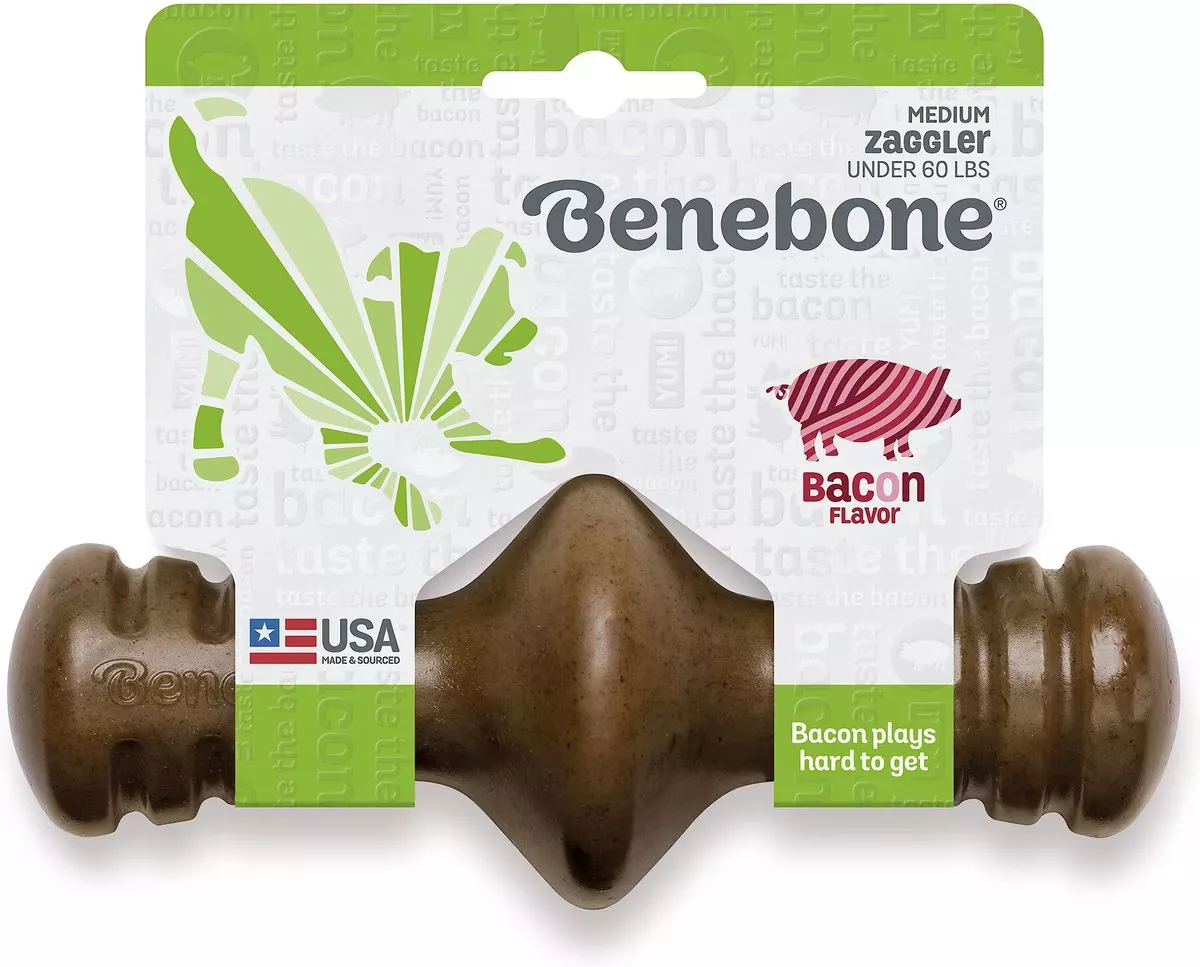 Benebone Bacon Flavored Zaggler Dog Chew Toy - Medium