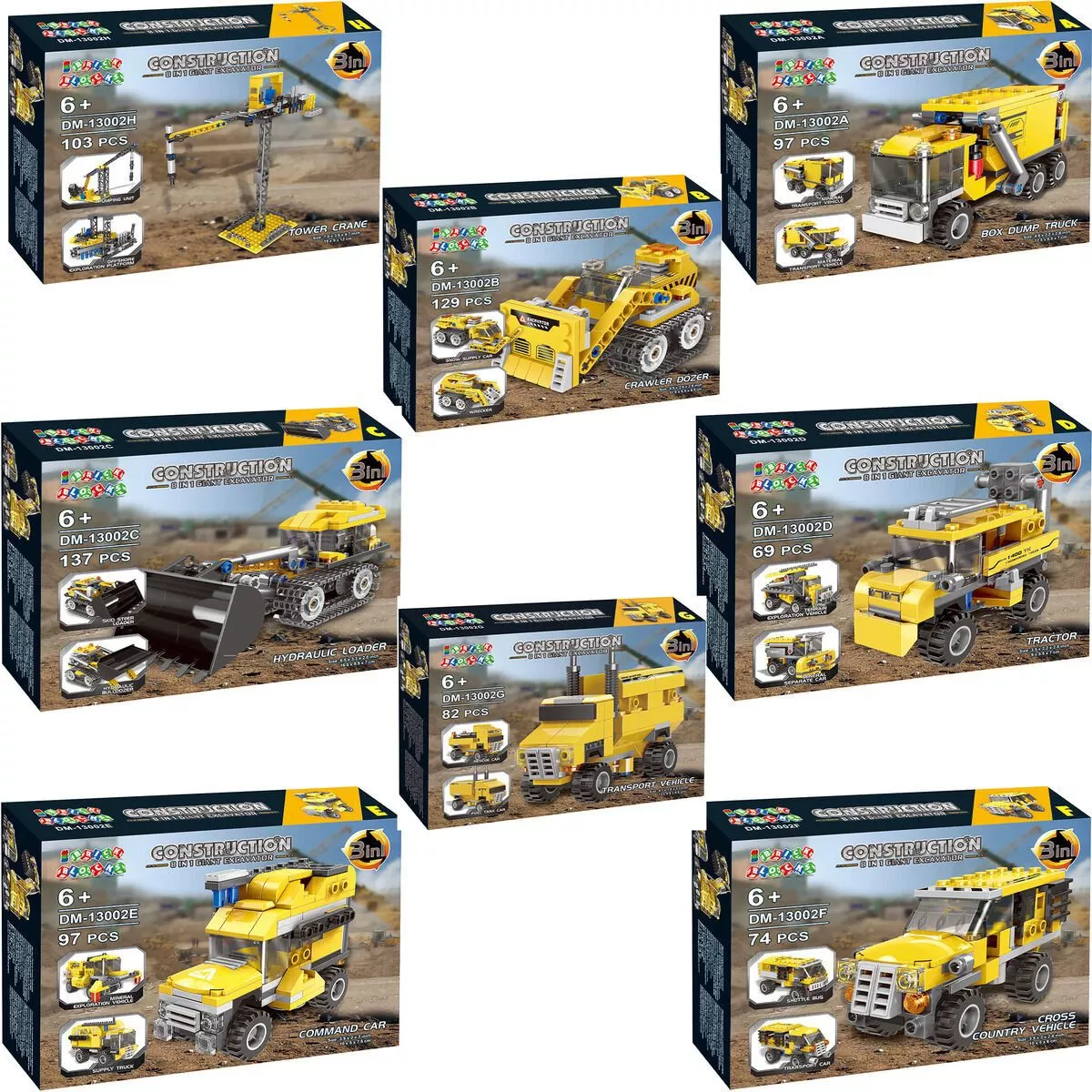 Diecast Masters - Brick Blocks Construction Toy Set - Assorted styles
