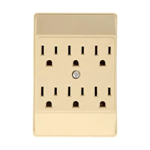 Eaton Wiring Devices C1146V 6 Outlet Adapter - 2-Pole - 15 A - 125 V - Ivory