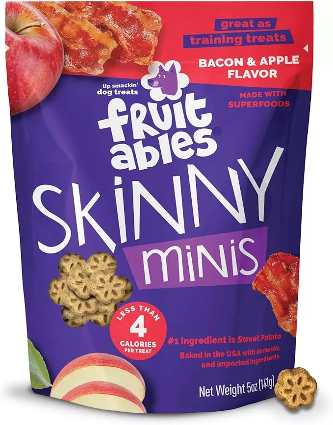 Fruitables Skinny Minis Apple Bacon Dog Treat - 5 oz.