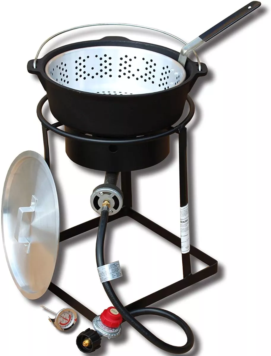 King Kooker 1650 16-Inch Outdoor Propane Burner with Cast Iron Dutch Oven