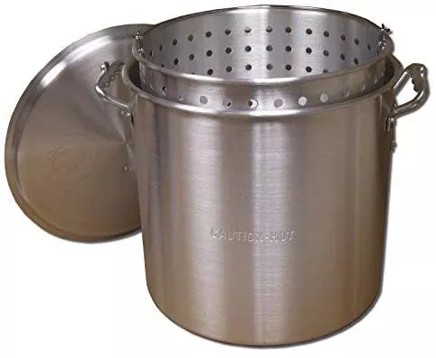 King Kooker KK32 32-Quart Aluminum Boiling Pot with Punched Basket
