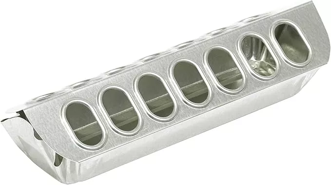 Little Giant 12" Metal Slide-Top Poultry Ground Feeder - 14 Feeding Holes