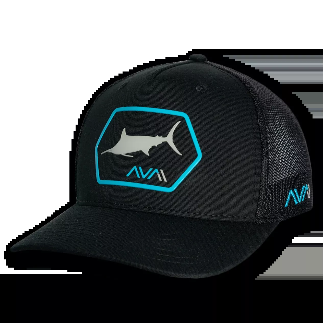 Marlin - Soft Mesh Snap Back Hat Black