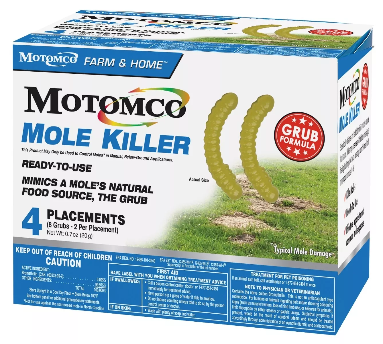 Motomco Grub Formula Mole Killer 4ct