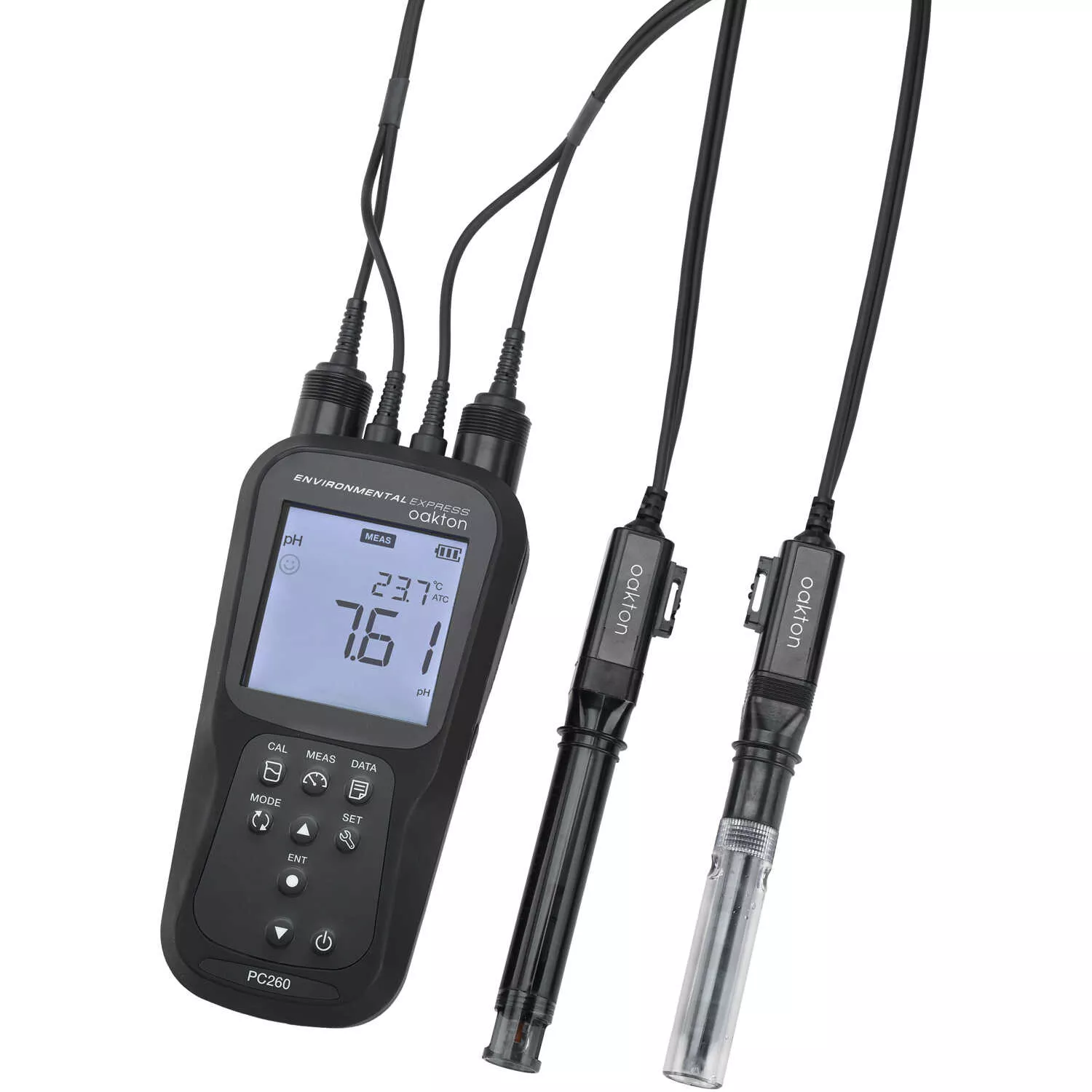 Oakton PC260 Waterproof Dual-Channel pH, ORP, CON, TDS, Resistivity, and Salinity Meter Kit