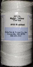 White Braided Nylon Twine; Size 18; approx. 1100 ft/lb; 1 pound spool