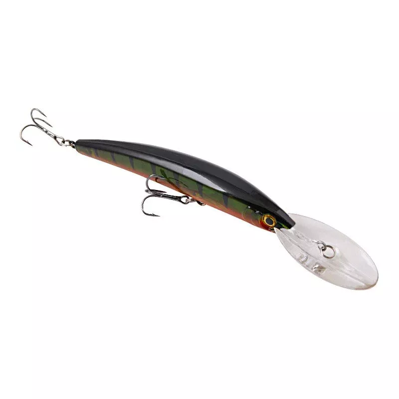 Wide Long Lip Long Cast Floating Minnow with Rattle Beads