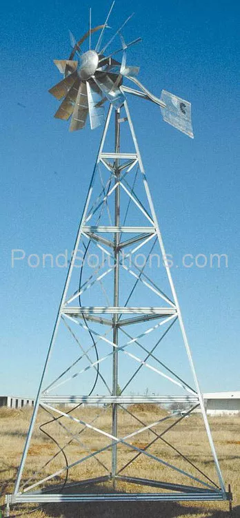 Windmill Pond Aerator, 12', 3 Legs, 100' Poly Tubing & SCEPMD2 Diffuser