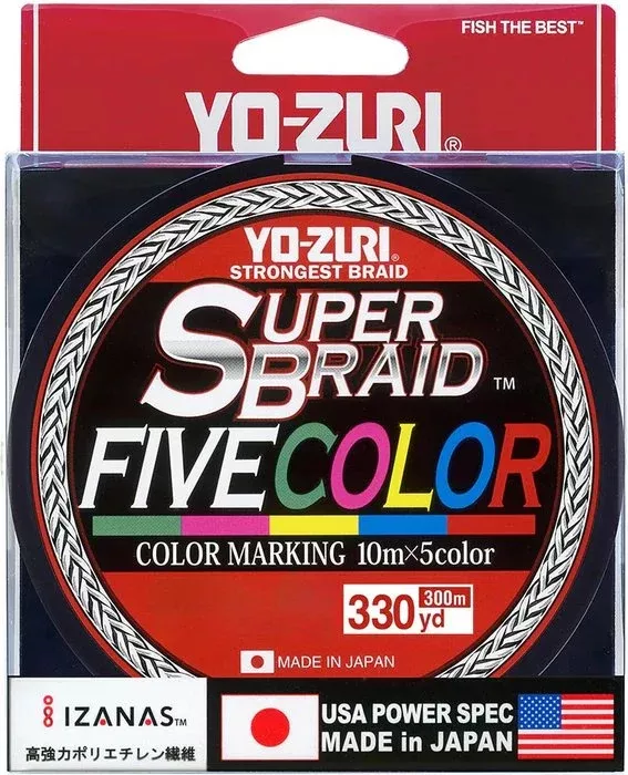 Yo-zuri SuperBraid- 5 Color- 10 lb. 330 yard