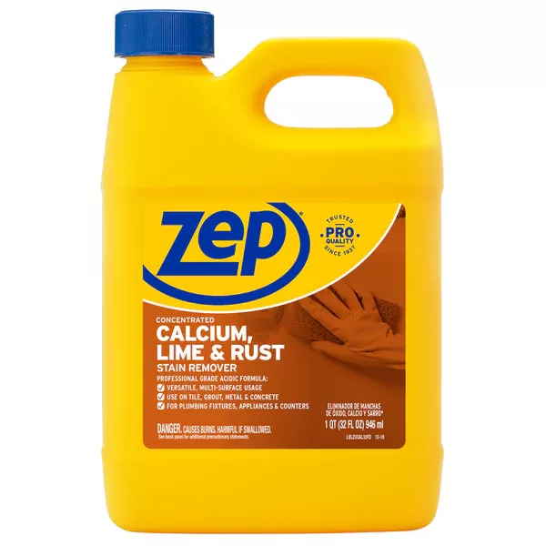 Zep Concentrated Calcium, Lime and Rust Stain Remover – Breaks Down Lime Deposits – 32 oz