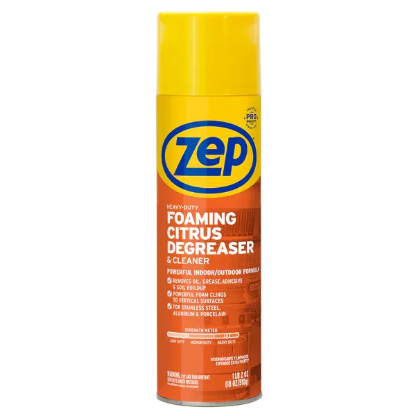 Zep Heavy-Duty Foaming Citrus Degreaser & Cleaner – Foaming Indoor/Outdoor Cleaner – 18 oz.
