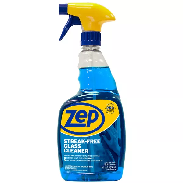 Zep Streak-Free Glass Cleaner – Ammonia-Based Formula – 32 oz